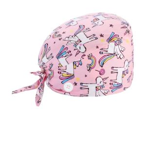 KGDUYC Charlottes médicales à Usage Unique,Bonnets Femme,Casquette chirurgicale imprimée en Coton Doux, Chapeau d'infirmière, Chapeau de Chef, ...