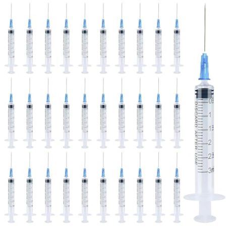 Bohoray 30pcs 3ml Syringes, Individual Needle-Free Syringes