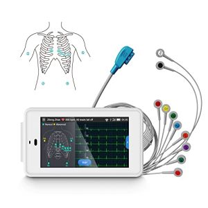 Wellue PG12 Professional 12-lead ECG, un ECG à algorithme de Glasgow avec acquisition et analyse des données ECG en temps réel, transfert de don...