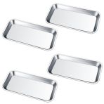 4 Pièces Plateaux Médicaux Rectangulaires en INOX