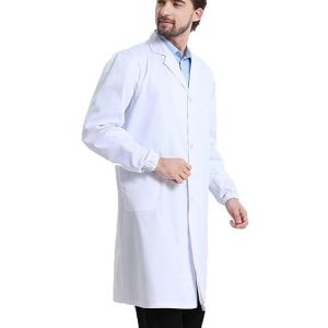 Chemises de laboratoire de chimie pour garçon, homme, femme, blanc, laboratoire, chemise longue, unisexe, manteau sanitaire, pour étudiants scola...