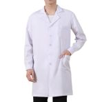 MINGHAM Blouse de laboratoire à manches longues pour homme et femme, Blanc., XL