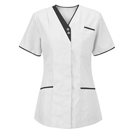 Chic Elegant V-Neck Tunic for Aesthetician Work Blouse