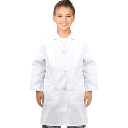 MIVAIUN Blouse Docteur Blouse Chimie Blanche Enfants Costume de Docteur Scientifique Enfants Déguisement Docteur Enfants, Blouse de Laboratoire Ma...