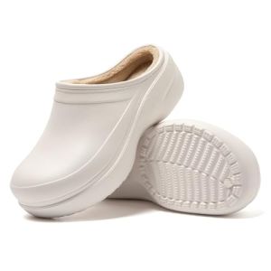 JOMIX Sabot Fourrure Femme Sabots Medical Femme Sabot Orthopédique Pantoufles Anatomiques Caoutchouc Travail Sanitaire Hôpital Cuisine (Blanc, 36...