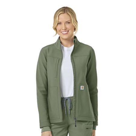 Carhartt Women's Fluid-Resistant Fleece Jacket, Olive Green, Small