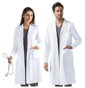 AUYAO Blouse Laboratoire Blouse Blanc Homme Femme Blouse Chimie Laboratoire Blouse Manches Longues Blouse Blanche de Médecin Blouse Blanc Lycée a...