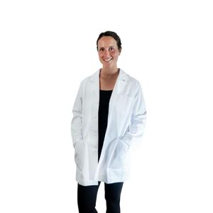 Fabiola Amor, Blouse de laboratoire, blouse sanitaire, manches longues, uniforme couleur blanche, blanc, XXL