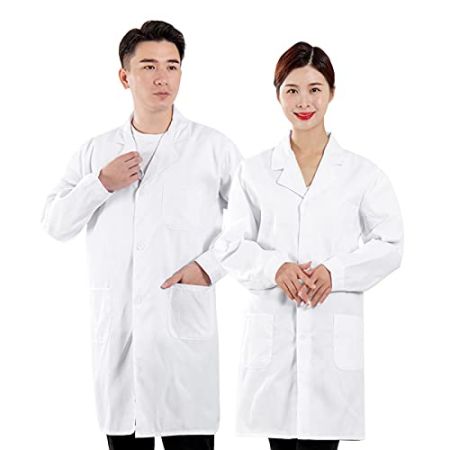 Blouse Blanche Chimie Lyce pour Femmes Hommes DéContracté à Manches Longues Ave Boutons 100% Coton Blouse Blanche Collège,Blouse De Laboratoire...