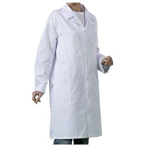 Blouse Blanche Chimie, Coton Blouse de Laboratoire Femme Homme, Blouse Chimie Lycee Blouse de Médecin Manches Longues Blouse Blanche pour Lycée S...