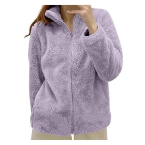 Vestes Polaires Femme Zippé Pull Épais en Peluche Confortable