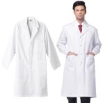 Blouse Laboratoire, Blouse Blanche Lycée Coton, Blouse de Laboratoire Blanche pour Femmes et Hommes, Blouse de Médecin Unisexe, avec Poche et Bou...