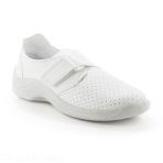 Breathable medical shoes with velcro strap closure - White