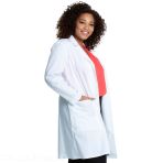 37-Inch Center Back Length White Lab Coat – Project Lab Collection by Cherokee – Knit Details, Side Access Slits