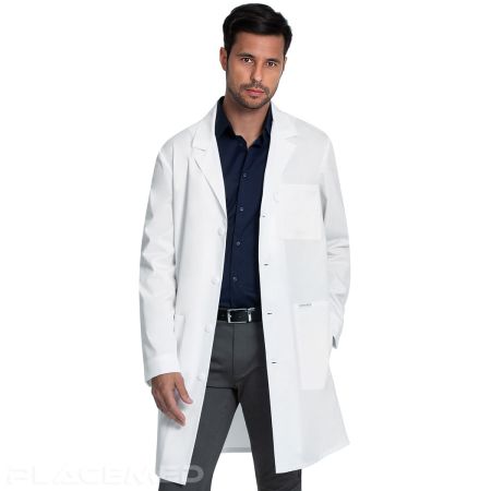 Cherokee Unisex Modern Fit Lab Coat in Polyester & Cotton Twill - Four Button Front Closure