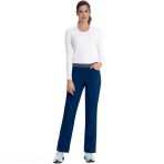 Slim Pull-On Pant in Navy - Elastic Waist - Features : Knit Details, Side vents - Slim Straight, 17