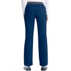 Slim Pull-On Pant in Navy - Elastic Waist - Features : Knit Details, Side vents - Slim Straight, 17