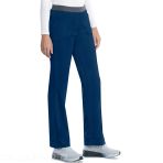 Slim Pull-On Pant in Navy - Elastic Waist - Features : Knit Details, Side vents - Slim Straight, 17