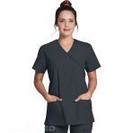 Dickies Wrap-Effect Tunic For Women – Modern Fit With A Cell Phone Pocket - Wine V 10157