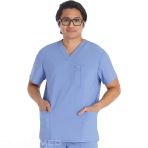 Men's Medical Tunic With V-Neck - Dickies Brand - 2 Side Slits - 4 Practical Pockets - Navy V 10162