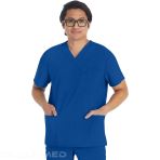 Men's Medical Tunic With V-Neck - Dickies Brand - 2 Side Slits - 4 Practical Pockets - Navy V 10163