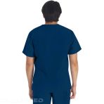 Men's Medical Tunic With V-Neck - Dickies Brand - 2 Side Slits - 4 Practical Pockets - Navy