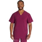 Men's Medical Tunic With V-Neck - Dickies Brand - 2 Side Slits - 4 Practical Pockets - Navy V 10168