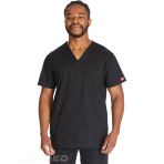 Men's Medical V-Neck Tunic – Dickies – Stretchable Inner Pocket – Side Vents - Navy V 10173