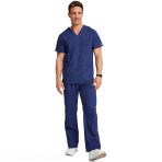 Men's Medical V-Neck Tunic – Dickies – Stretchable Inner Pocket – Side Vents - Navy