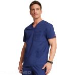 Men's Medical V-Neck Tunic – Dickies – Stretchable Inner Pocket – Side Vents - Navy