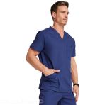 Men's Medical V-Neck Tunic – Dickies – Stretchable Inner Pocket – Side Vents - Navy