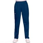 Pantalon Médical Cargo Taille Élastiquée Entrejambes Fuselées Montée Naturelle 4 Poches Conçu En Polyester Et Popeline De Coton Marque Cherokee - Bleu Marine