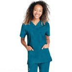 Unisex Tunic and Pants Set - Relaxed and Comfortable Fit - Cherokee Brand - Caribbean Blue