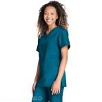 Unisex Tunic and Pants Set - Relaxed and Comfortable Fit - Cherokee Brand - Caribbean Blue