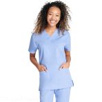 Unisex Tunic and Pants Set - Relaxed and Comfortable Fit - Cherokee Brand - Caribbean Blue V 10381