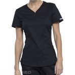 Cherokee V-Neck Tunic For Women Soft Well-Fitted With Breathable Mesh Side Vents Knit Details And Shirttail Hem - Navy V 10388