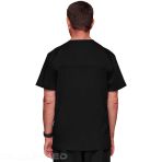 Men's V-Neck Tunic Ultra Soft Breathable And Easy Care 3 Pockets And Side Vents - Black