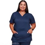 Cherokee Nurse Tunic - V-Neck Stretch Medical Top for Comfort and Durability - Navy