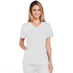 Cherokee Women's V-Neck Hospital Tunic with 3 Pockets - Ultra Soft and Breathable - Caribbean Blue V 6305