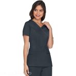 Women's Cherockee Tunic - V-Neck Medical Top, Ultra Soft and Breathable - Pewter