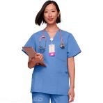 Cherokee Unisex V-Neck 3 Pockets Medical Top for Healthcare Professionals - Navy V 6288