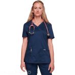 Modern Nurse Tunic - V-Neck Ultra Soft, Durable, Breathable Top - Navy