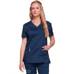 Modern Nurse Tunic - V-Neck Ultra Soft, Durable, Breathable Top - Navy