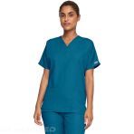 Women's V-neck medical tunic - Polyester and cotton poplin - Comfortable - Surgical Green V 6224