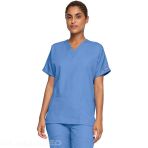 Women's V-neck medical tunic - Polyester and cotton poplin - Comfortable - Surgical Green V 6225