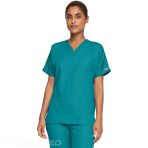 Women's V-neck medical tunic - Polyester and cotton poplin - Comfortable - Surgical Green V 6239