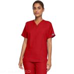 Women's V-neck medical tunic - Polyester and cotton poplin - Comfortable - Surgical Green V 6234