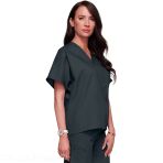 Unisex Nursing Tunic - V-neck Top by Cherokee, Durable and Resistant - Pewter