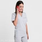 Unisex Nurse Tunic Creyconfe BELFAST - Short Sleeves V-neck - Gray