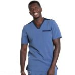 Unisex Nurse Tunic Creyconfe BELFAST - Short Sleeves V-neck - Gray V 6001